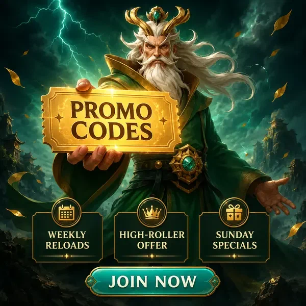Promo-Code leuchtet auf mystischem Gutschein, während BetOnRed-Hüter exklusive Angebote präsentiert