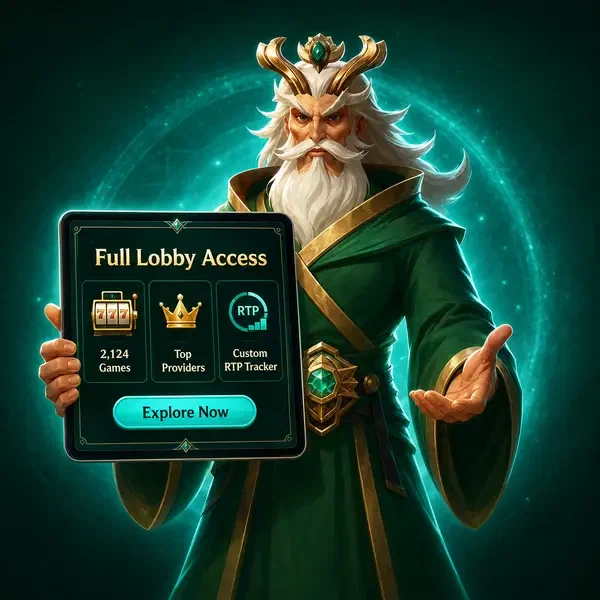 Sturmwächter zeigt vollständigen Game Lobby-Zugang mit Spieleraster für einfachen Login am Tempel-Dashboard