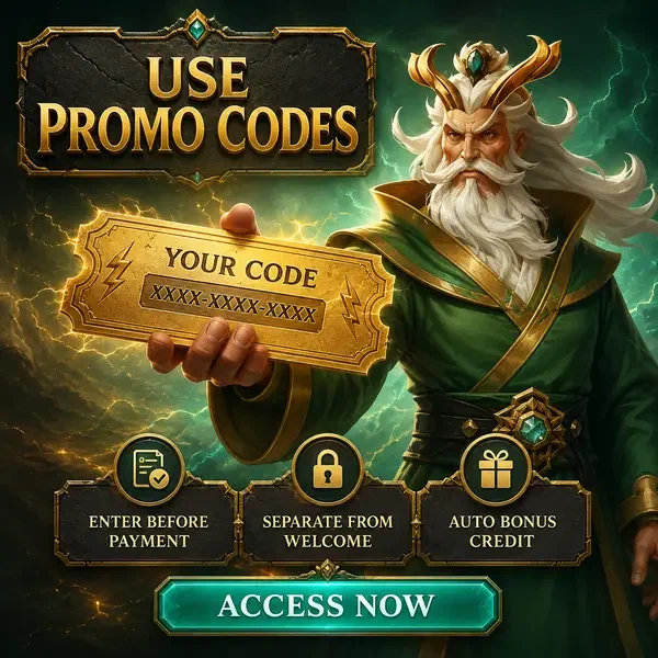 Älterer Weiser präsentiert Promo-Code-Gutschein am mystischen BetOnRed-Schrein